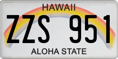 HI license plate ZZS951