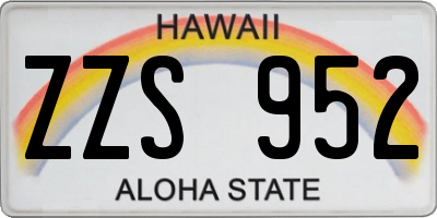 HI license plate ZZS952