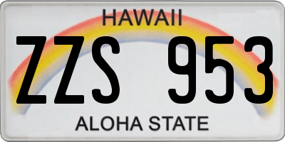 HI license plate ZZS953