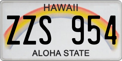 HI license plate ZZS954