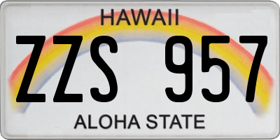 HI license plate ZZS957