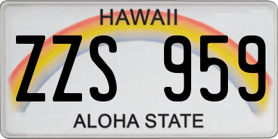 HI license plate ZZS959