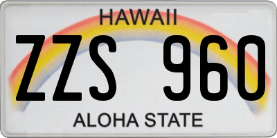 HI license plate ZZS960