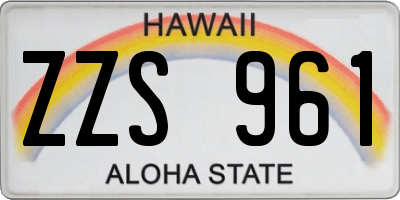 HI license plate ZZS961