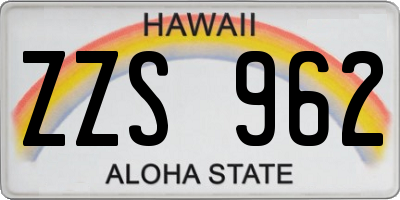 HI license plate ZZS962