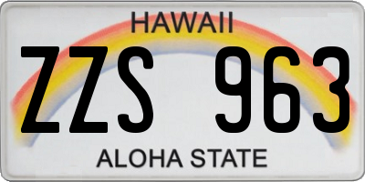 HI license plate ZZS963