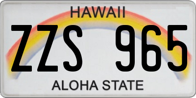 HI license plate ZZS965