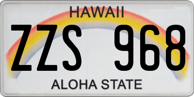 HI license plate ZZS968