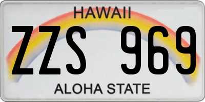 HI license plate ZZS969