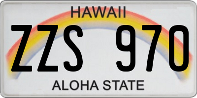 HI license plate ZZS970