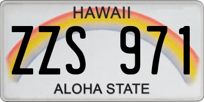 HI license plate ZZS971