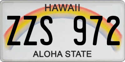 HI license plate ZZS972