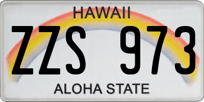 HI license plate ZZS973