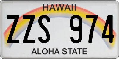 HI license plate ZZS974