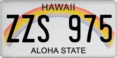 HI license plate ZZS975