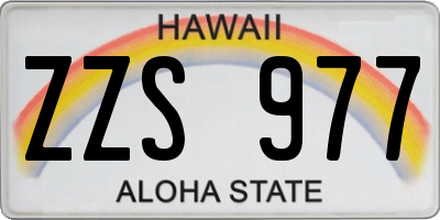 HI license plate ZZS977