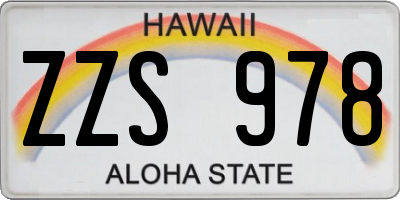 HI license plate ZZS978