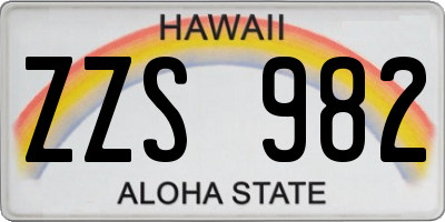 HI license plate ZZS982