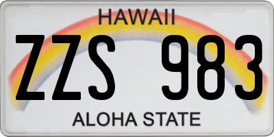 HI license plate ZZS983