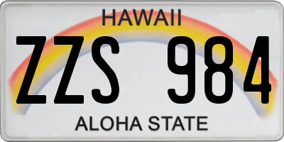 HI license plate ZZS984