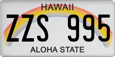 HI license plate ZZS995