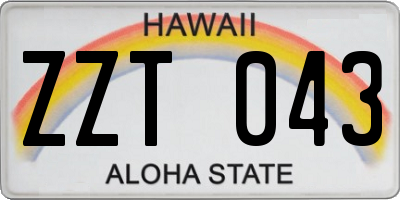 HI license plate ZZT043