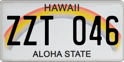 HI license plate ZZT046