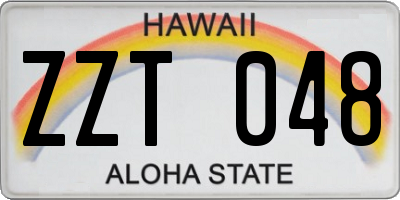 HI license plate ZZT048