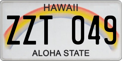 HI license plate ZZT049