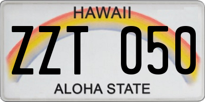 HI license plate ZZT050