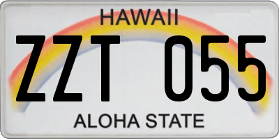 HI license plate ZZT055