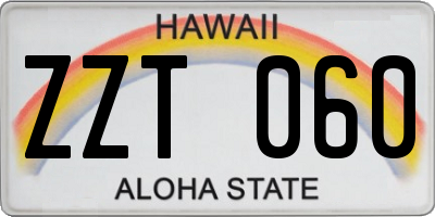 HI license plate ZZT060