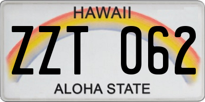 HI license plate ZZT062