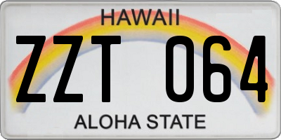 HI license plate ZZT064