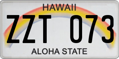 HI license plate ZZT073
