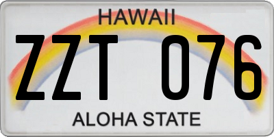 HI license plate ZZT076