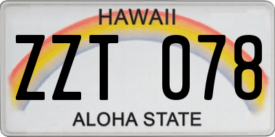 HI license plate ZZT078