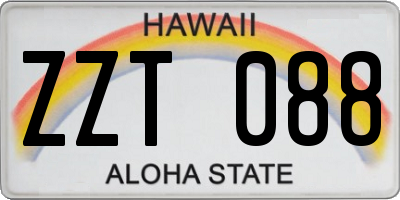 HI license plate ZZT088