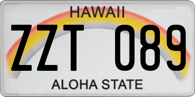 HI license plate ZZT089
