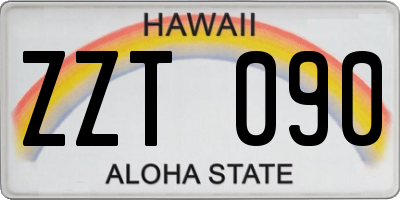 HI license plate ZZT090