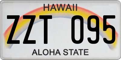 HI license plate ZZT095