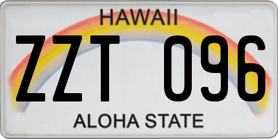 HI license plate ZZT096