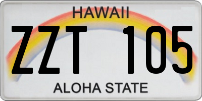 HI license plate ZZT105