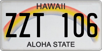 HI license plate ZZT106