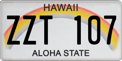 HI license plate ZZT107