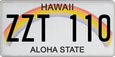 HI license plate ZZT110