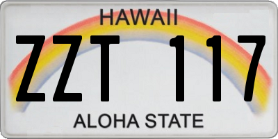 HI license plate ZZT117