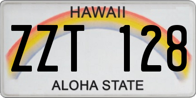 HI license plate ZZT128