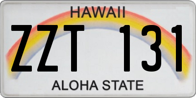 HI license plate ZZT131