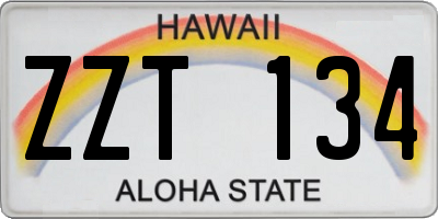 HI license plate ZZT134